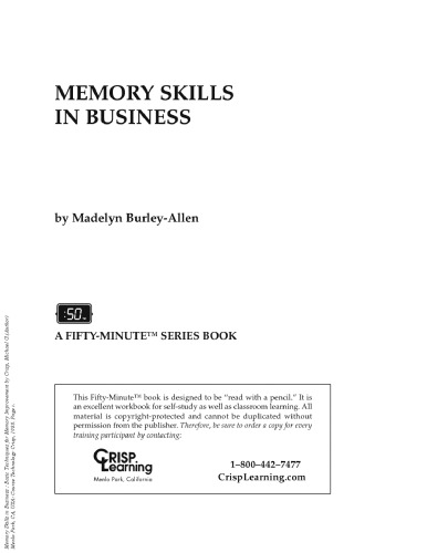 Memory Skills in Business (Crisp Fifty-Minute Series)