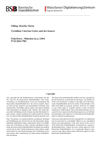 Tertullian, Untertan Gottes und des Kaisers