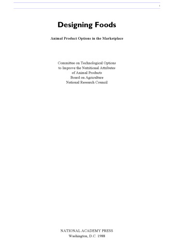 Designing Foods: Animal Product Options in the Marketplace