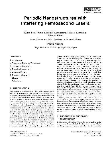 Periodic Nanostructures with Interfering Femtosecond Lasers