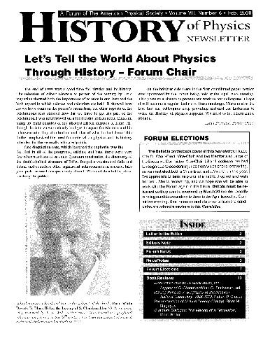 History of Physics Newsletter