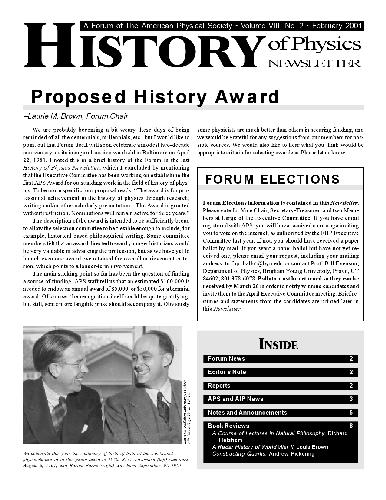 History of Physics Newsletter