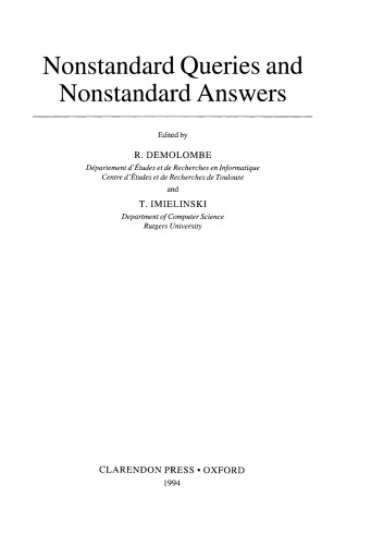 Nonstandard Queries and Nonstandard Answers