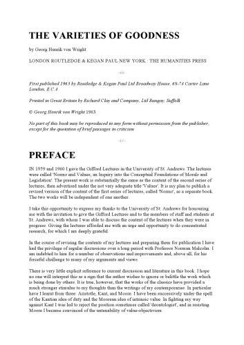 The Varieties of Goodness (Key Texts)