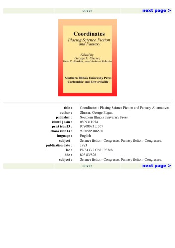 Coordinates: Placing Science Fiction and Fantasy (Alternatives)