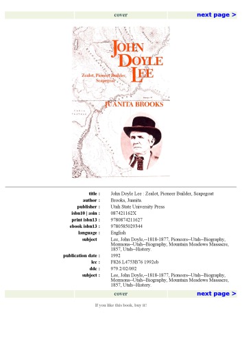 John Doyle Lee: Zealot, Pioneer Builder, Scapegoat