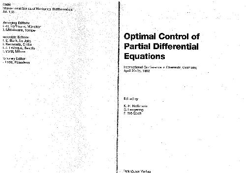 Optimal Control of Partial Differential Equations