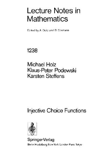 Injective Choice Functions