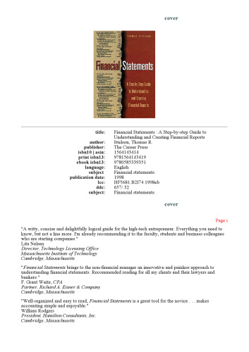 Financial Statements: A Step-By-Step Guide to Understanding and Creating Financial Reports