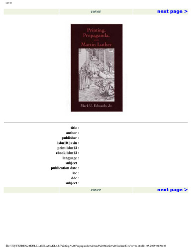 Printing, propaganda, and Martin Luther