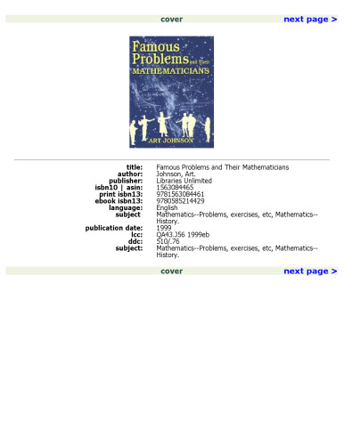 Famous Problems and Their Mathematicians