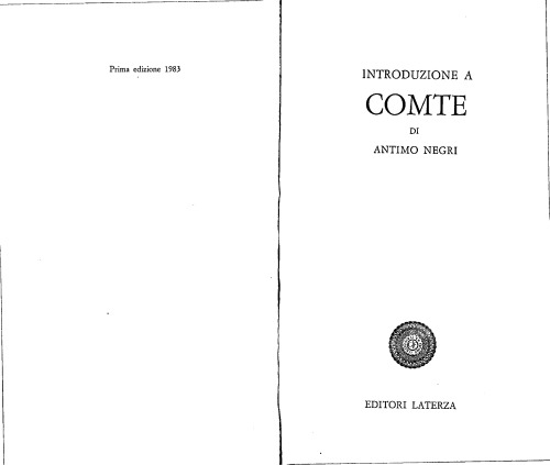 Introduzione a Comte