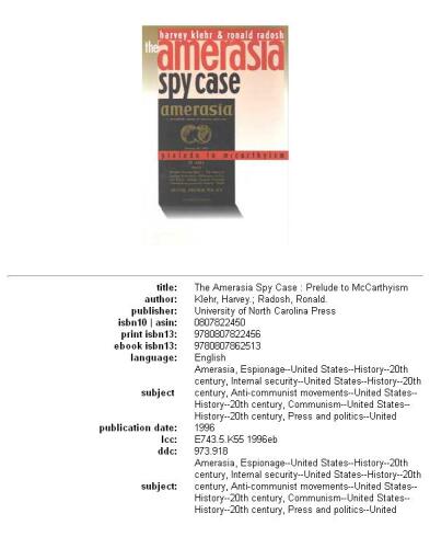 The Amerasia Spy Case: Prelude to McCarthyism