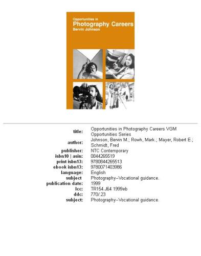 Opportunities in Photography Careers