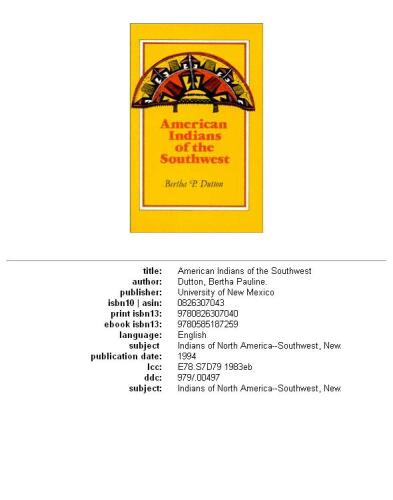 American Indians of the Southwest