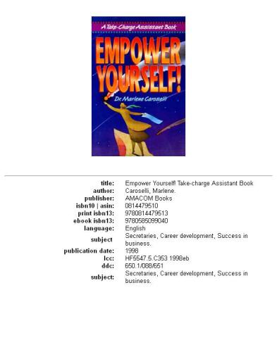 Empower Yourself! (Take-Charge Assistant Series)