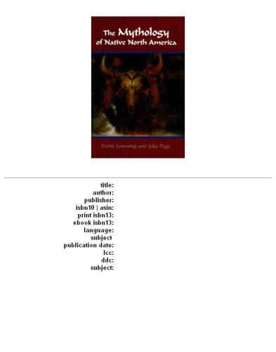 The Mythology of Native North America