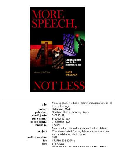 More Speech, Not Less: Communications Law in the Information Age