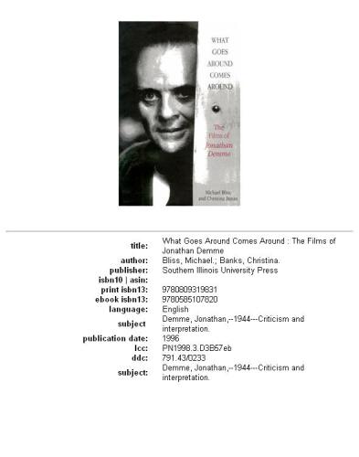 What Goes Around Comes Around: The Films of Jonathan Demme