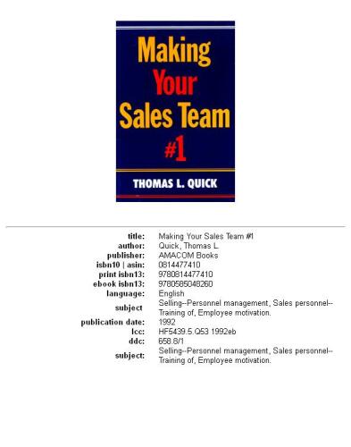 Making Your Sales Team #1