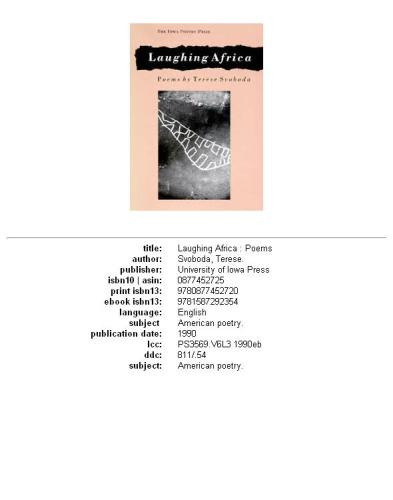 Laughing Africa (Iowa Poetry Prize)