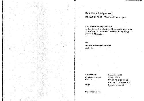 Simultane Analyse von Bauwerk-Wind-Wechselwirkungen