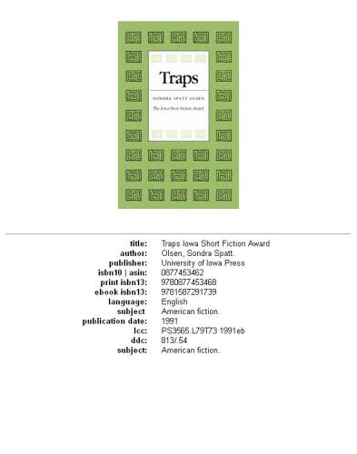 Traps (Iowa Short Fiction Award)