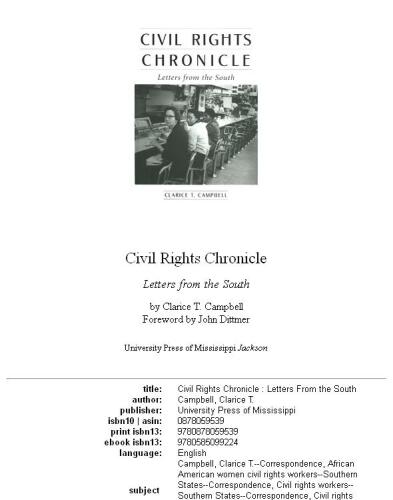 Civil Rights Chronicle: Letters from the South