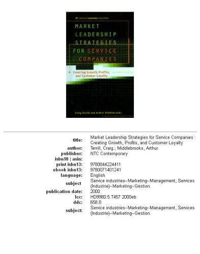 Market Leadership Strategies for Service Companies