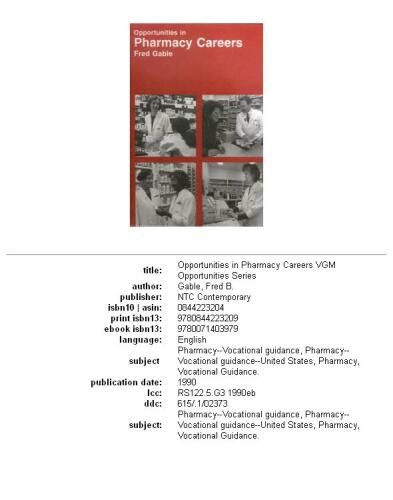 Opportunities in Pharmacy Careers (Opportunities in)