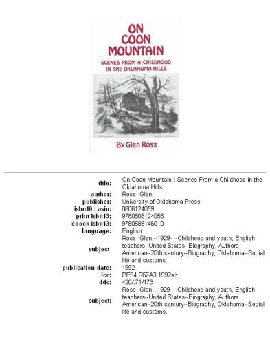 On Coon Mountain: Scenes from Childhood in the Oklahoma Hills