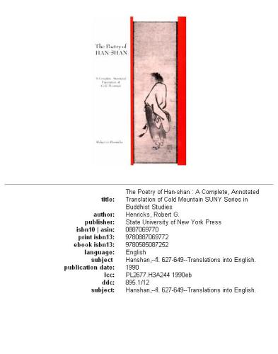 Poetry of Han-Shan (S U N Y Series in Buddhist Studies)