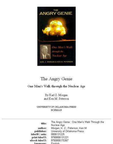 The Angry Genie: One Man's Walk Through the Nuclear Age