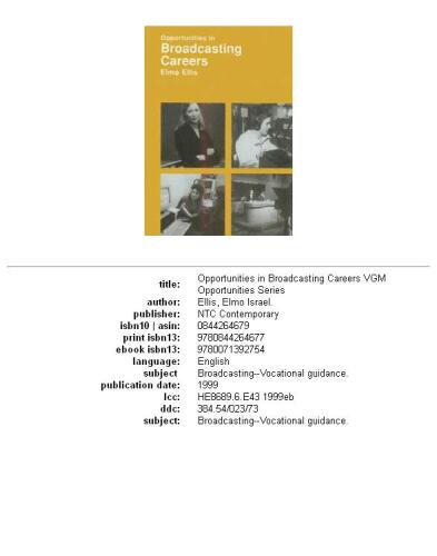 Opportunities in Broadcasting Careers