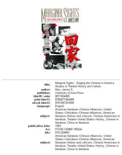 Marginal Sights: Staging the Chinese in America (Studies Theatre Hist & Culture)