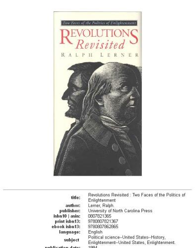 Revolutions Revisited: Two Faces of the Politics of Enlightenment