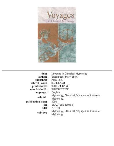 Voyages in Classical Mythology