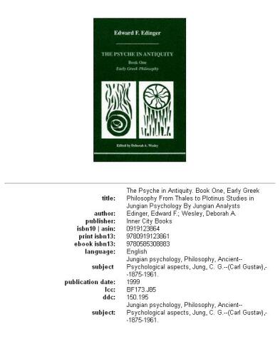 The Psyche in Antiquity: Early Greek Philosophy : From Thales to Plotinus