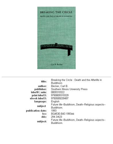 Breaking the circle: Death and the afterlife in buddhism
