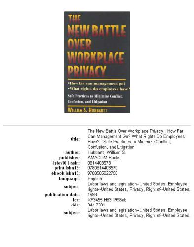 The New Battle Over Workplace Privacy: Safe Practices to Minimize Conflict, Confusion, and Litigation