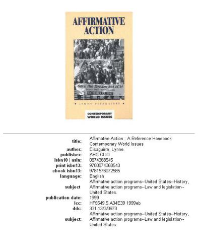 Affirmative Action: A Reference Handbook