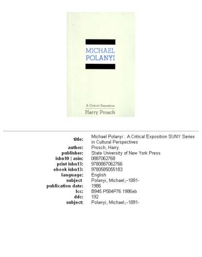 Michael Polanyi: A Critical Exposition