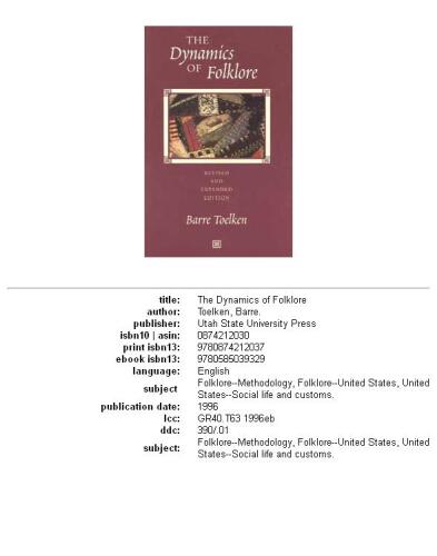 Dynamics Of Folklore