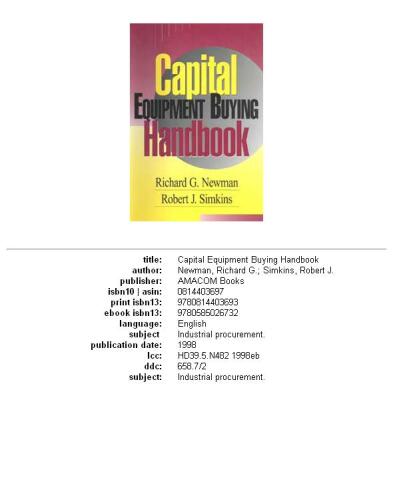 Capital Equipment Buying Handbook
