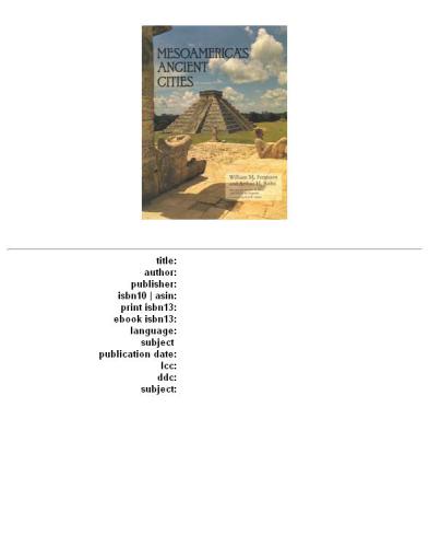 Mesoamerica's Ancient Cities