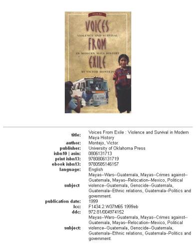 Voices from Exile: Violence and Survival in Modern Maya History