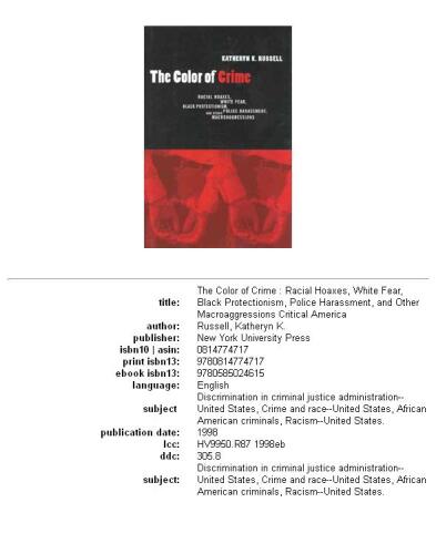 The Color of Crime: Racial Hoaxes, White Fear, Black Protectionism, Police Harassment, and Other Macroaggressions (Critical America Series)