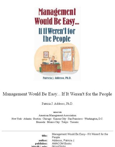 Management Would Be Easy...If It Weren't for the People