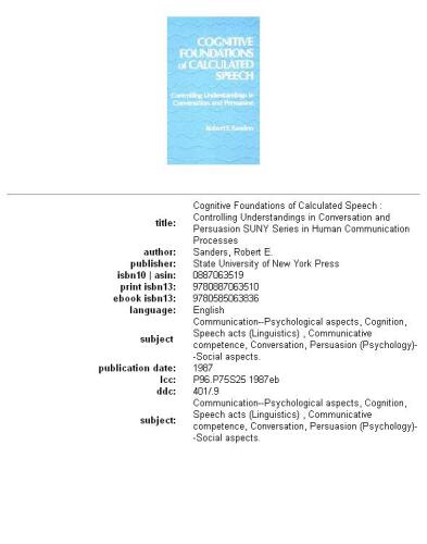 Cognitive Foundations of Calculated Speech: Controlling Understandings in Conversation and Persuasion