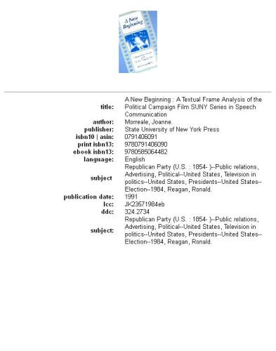 A New Beginning: A Textual Frame Analysis on the Political Campaign Film